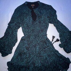 Shyanne Green Dress with Bishop Sleeves